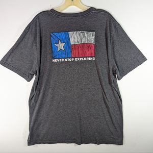 Texas North Face Tshirt Gray XL Distressed Unisex Never Stop Exploring